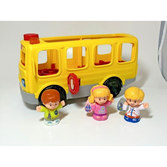 Fisher-Price Little People Sit With Me School Bus Musical Bus Driver Lot Of 4 - Picture 2 of 9